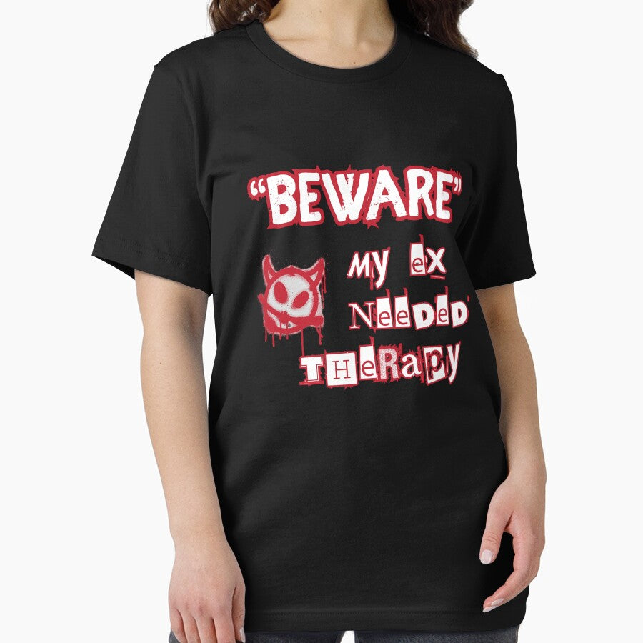 Beware My Ex Needed Therapy Funny White by thecooltable T-Shirts, Hoodie, Sweatshirt | BlankRebels.com (Image 2)