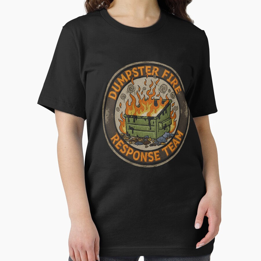 Dumpster Fire Response Team – Funny Chaos Humor Badge | Sarcastic by Cree8if T-Shirts, Hoodie, Sweatshirt (Image 2)