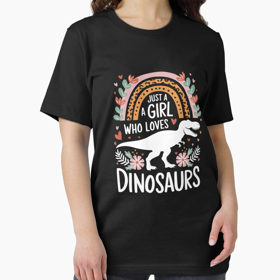 Rainbow Just A Girl Who Loves Dinosaurs Leopard Dinosaur by joyouartArt T-Shirts, Hoodie, Sweatshirt (Image 2)
