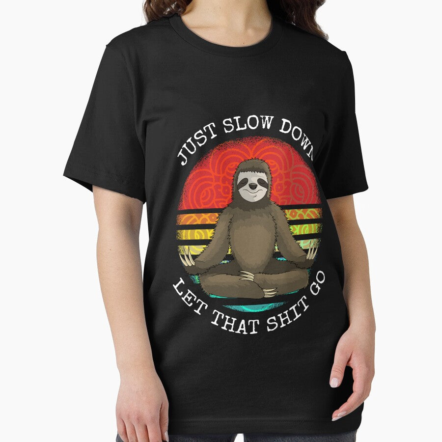just slow down let that shit go sloth Yoga by Ibu83 T-Shirts, Hoodie, Sweatshirt | BlankRebels.com (Image 2)
