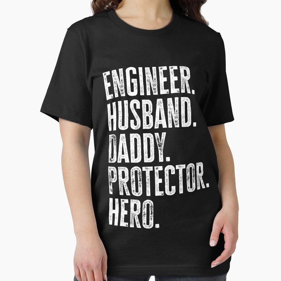 Engineer Husband Daddy Protector Hero Father's Day Dad by WYGSTORE T-Shirts, Hoodie, Sweatshirt | BlankRebels.com (Image 2)