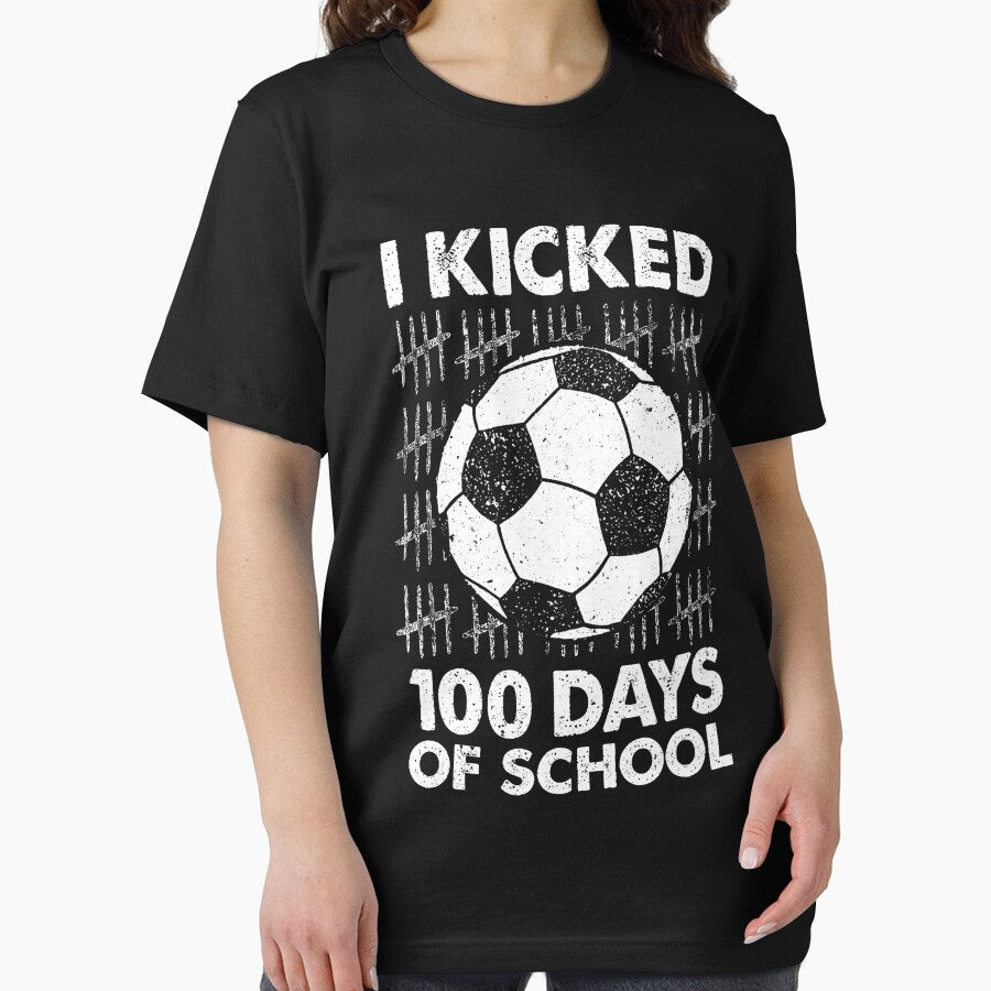 I Kicked 100 Days of School Soccer 100th Day Sport Kids Boys by KristineLi