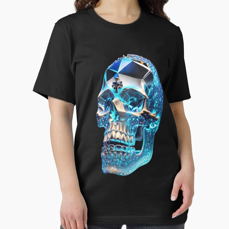 Futuristic Crystal Skull – Cyberpunk Blue Skull Art by Dragonfly-10 T-Shirts, Hoodie, Sweatshirt | BlankRebels.com (Image 2)