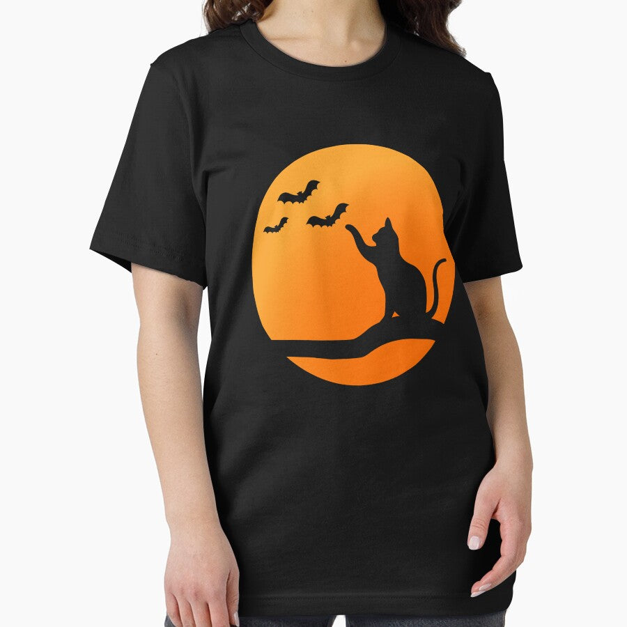 Halloween Black Cat Orange Full Moon and Bats by TKsTees T-Shirts, Hoodie, Sweatshirt | BlankRebels.com (Image 2)