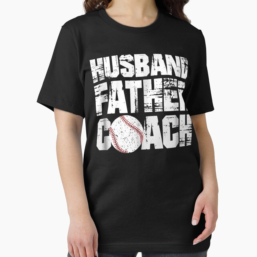 Husband Father Coach: Softball Baseball Dad Gift by SharonArtStudio