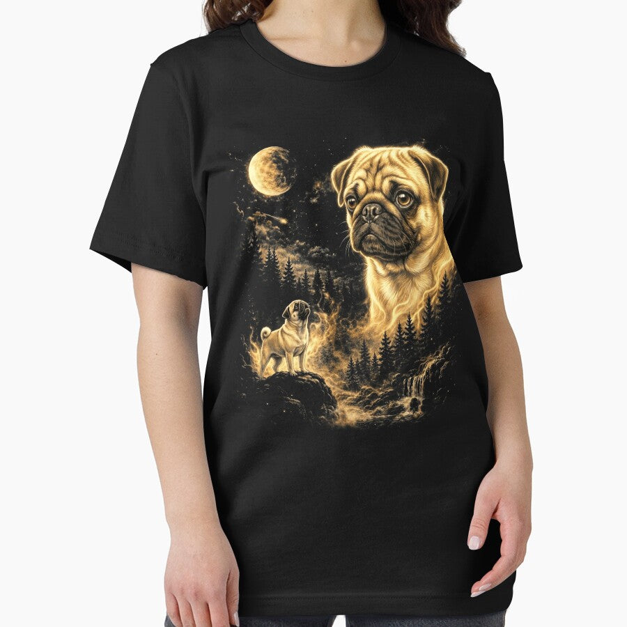 Pug Howling At The Moon Wolves Meme Mystic Nature Wildlife by jakaun T-Shirts, Hoodie, Sweatshirt | BlankRebels.com (Image 2)