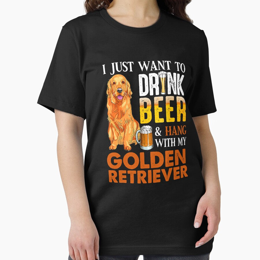 I Just Want To Drink Beer And Hang With My Golden Retriever by MichealExan T-Shirts, Hoodie, Sweatshirt (Image 2)