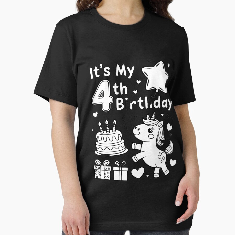 4th Birthday Girl Fabulous Unicorn Birthday by Libbysharts T-Shirts, Hoodie, Sweatshirt | BlankRebels.com (Image 2)