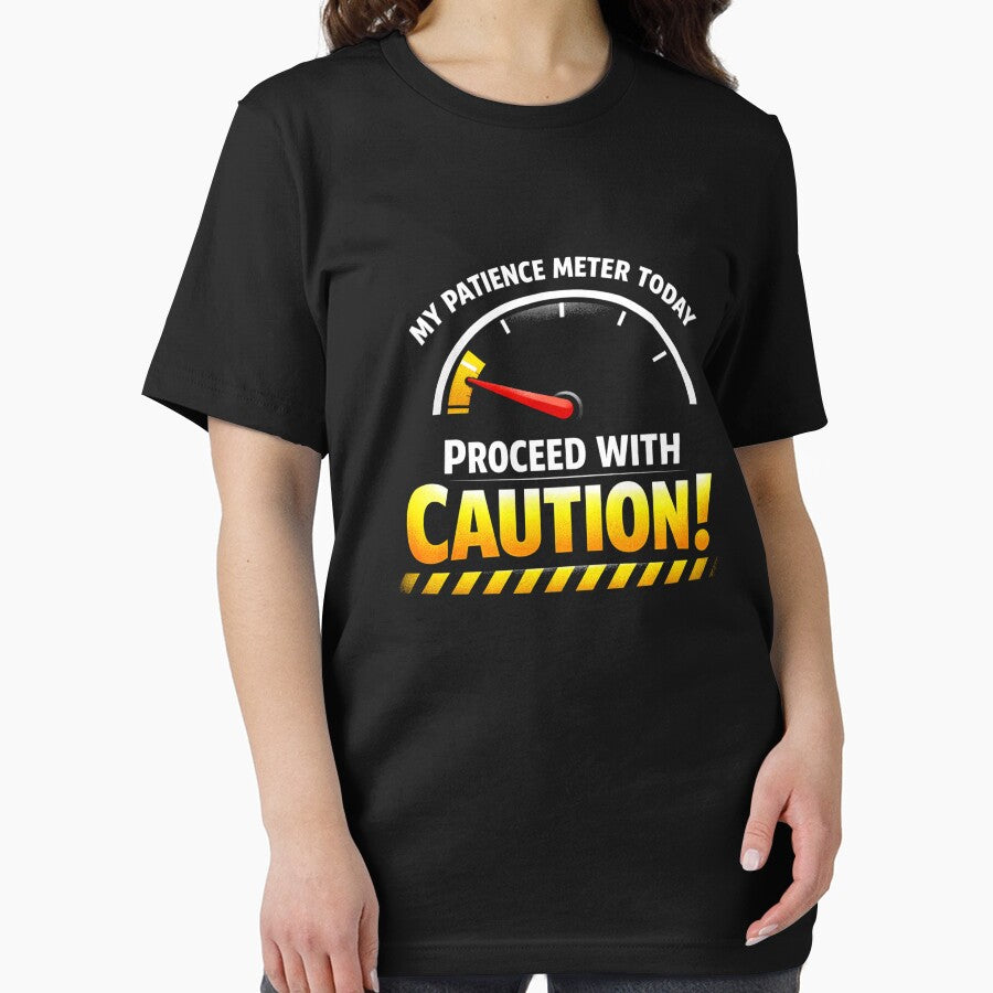 My Patience Meter Today Proceed With Caution Office Humor by SofenArt T-Shirts, Hoodie, Sweatshirt (Image 2)