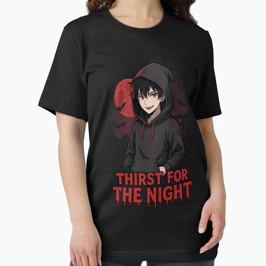 Thirst for the Night – Vampire Anime Halloween T-Shirt by Diwakar-Designs Hoodie, Sweatshirt | BlankRebels.com (Image 2)
