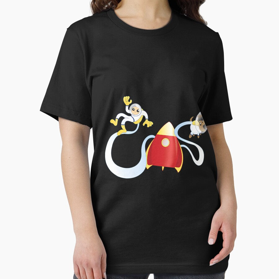 Cartoon Rocket Man And Dog by Vevonina