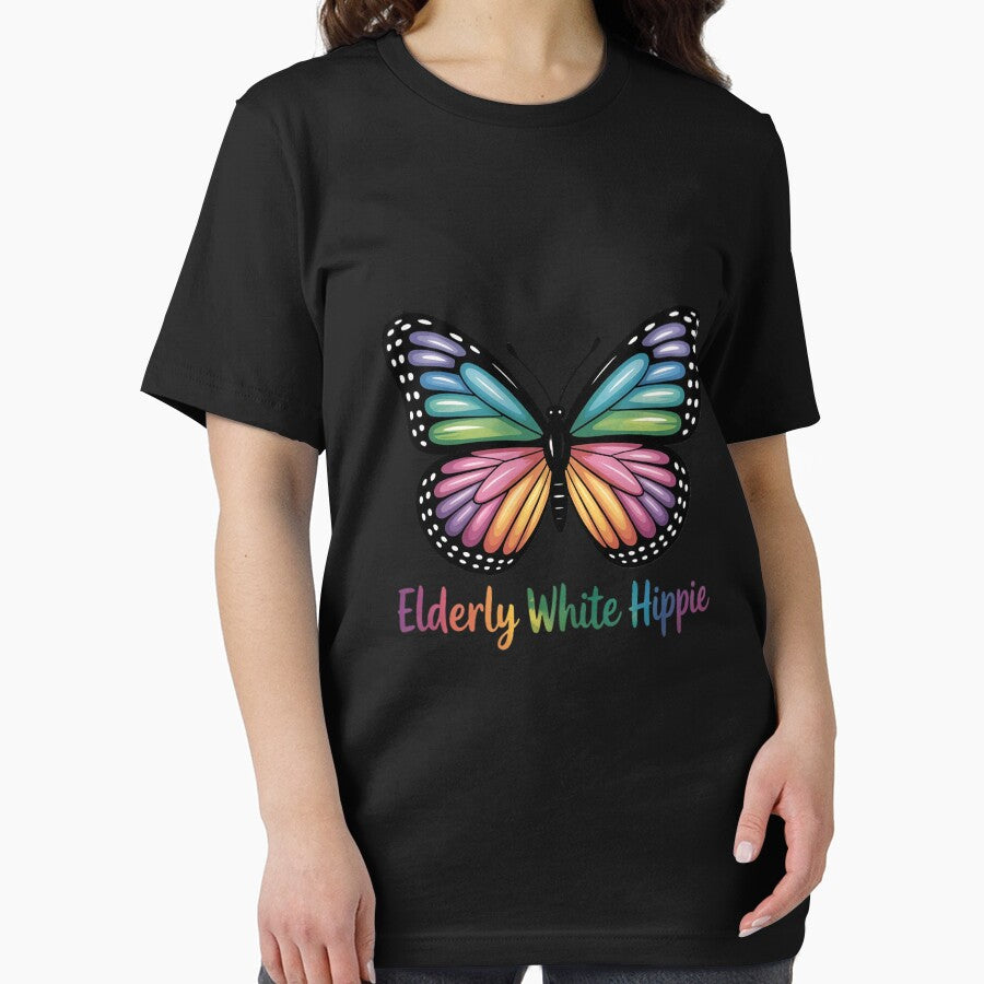 Elderly White Hippie Butterfly by FndPardaL T-Shirts, Hoodie, Sweatshirt | BlankRebels.com (Image 2)