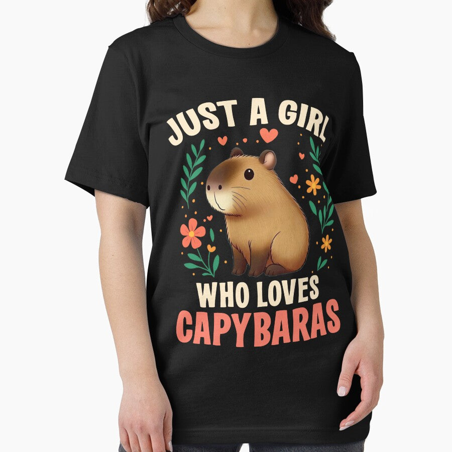 Floral Capybara Girl Sticker – Nature Lover Animal Design by TinaMDedrick T-Shirts, Hoodie, Sweatshirt (Image 2)