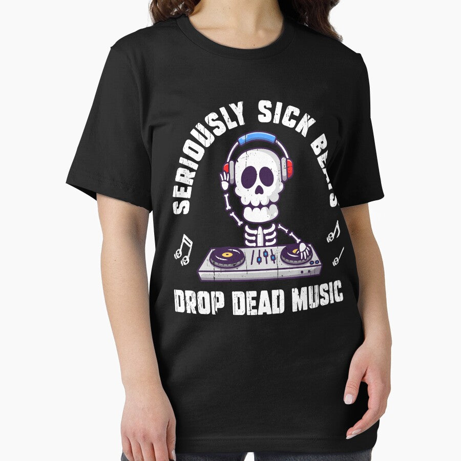 Skeleton DJ: Seriously Sick Beats by Happy Puppy Print On Demand T-Shirts, Hoodie, Sweatshirt | BlankRebels.com (Image 2)