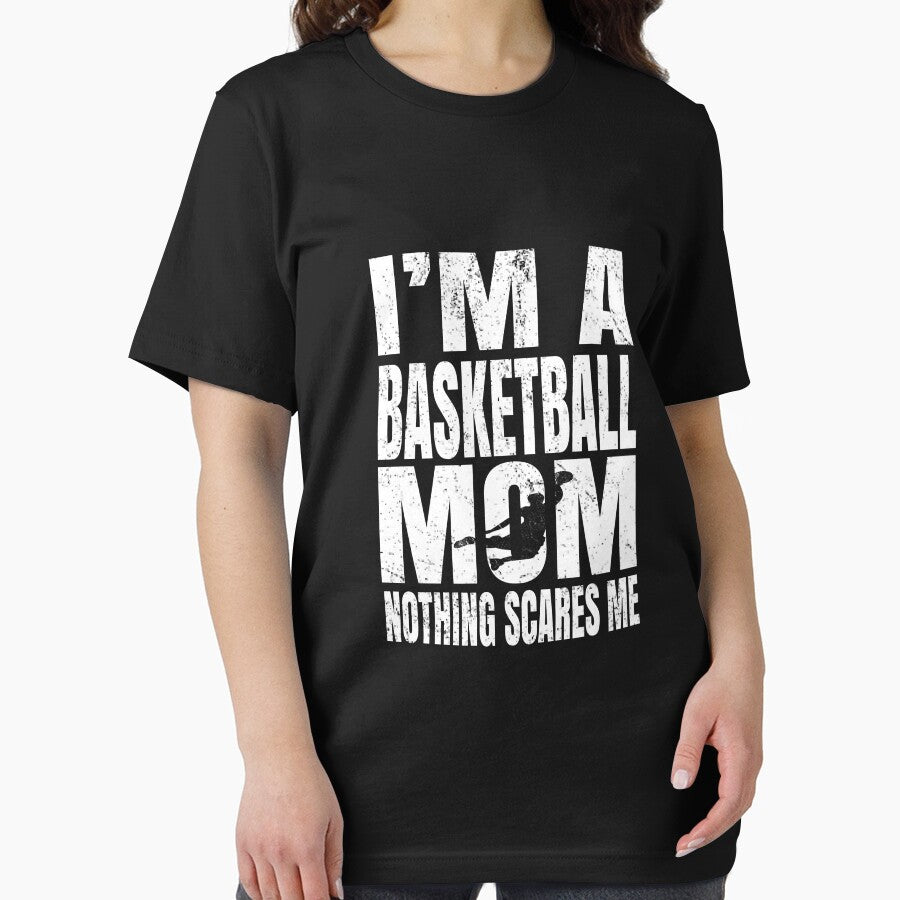 I'm A Basketball Mom Nothing Scares Me - Vintage Basketball print by Grabitees T-Shirts, Hoodie, Sweatshirt (Image 2)