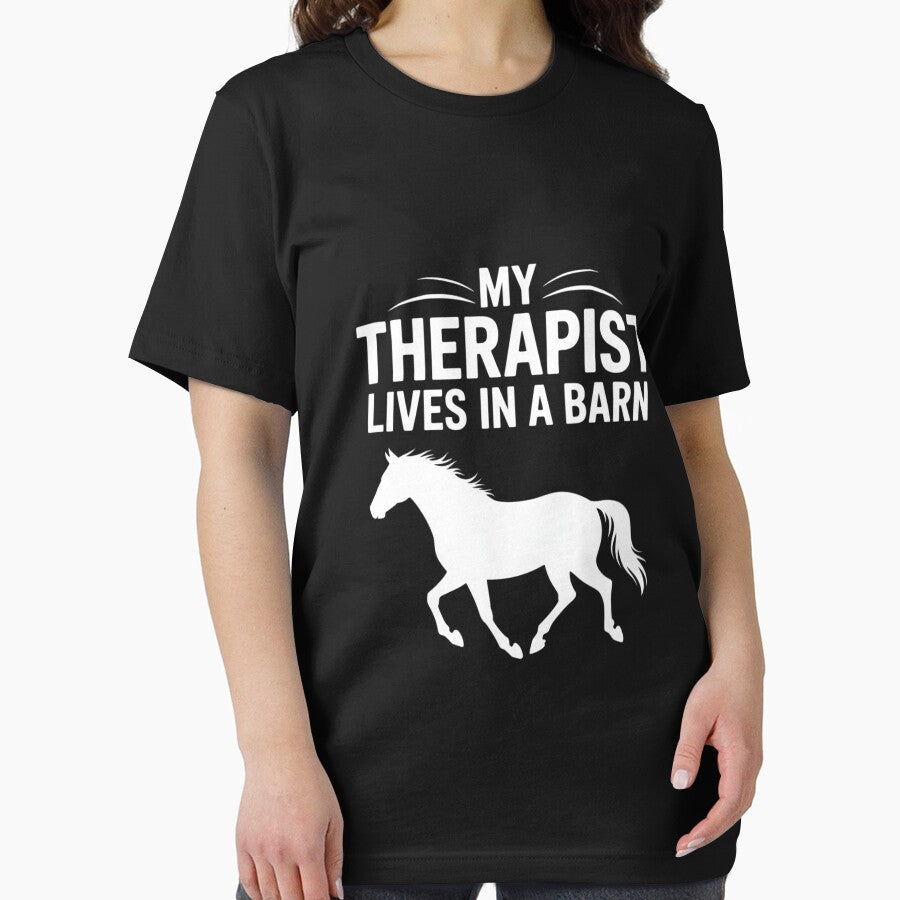 My Therapist Live In A Barn - Horse by EntroRhim T-Shirts, Hoodie, Sweatshirt | BlankRebels.com (Image 2)