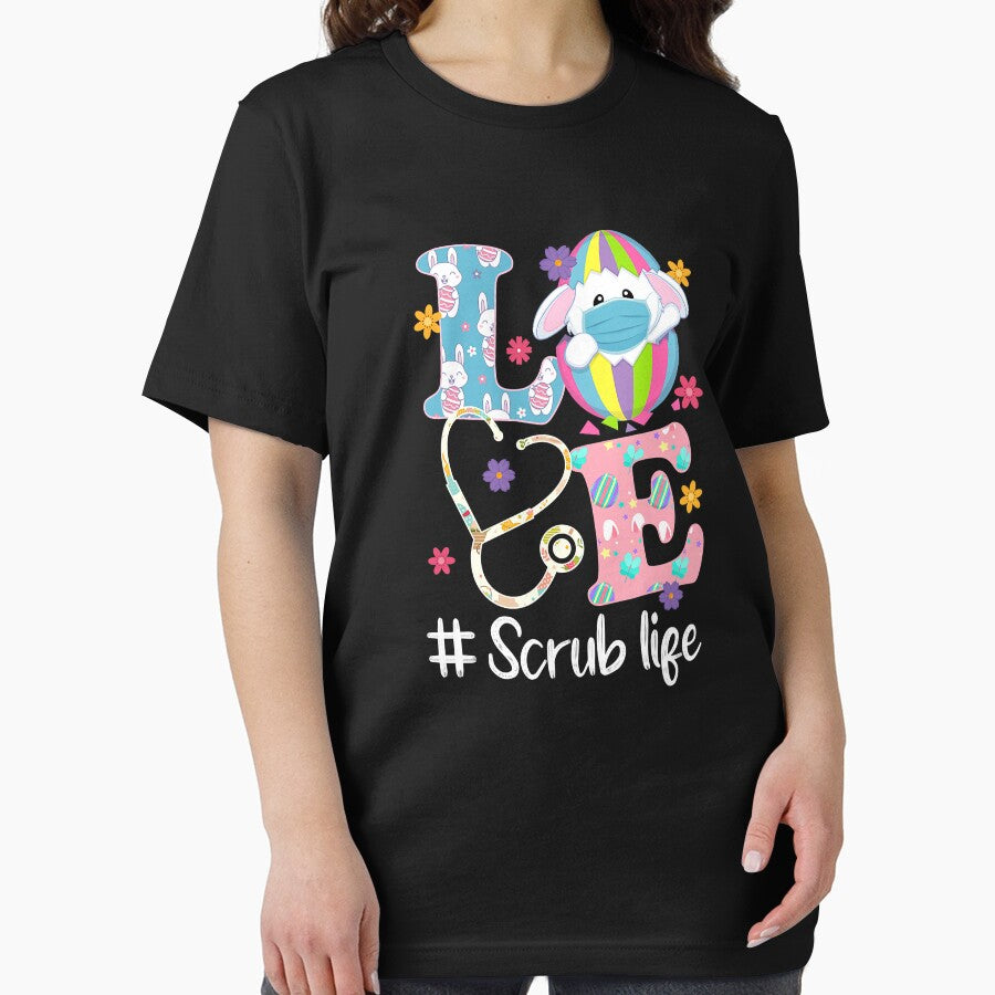 Stethoscope Scrub Life Nurse Bunny Easter Day by GardNewerd T-Shirts, Hoodie, Sweatshirt | BlankRebels.com (Image 2)