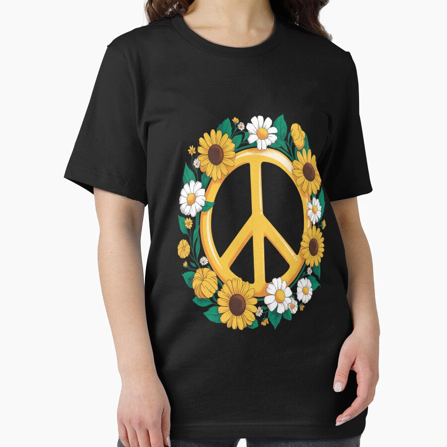 Hippie Peace Sign Flower Sunflower Hippie by ProudForFunny T-Shirts, Hoodie, Sweatshirt | BlankRebels.com (Image 2)