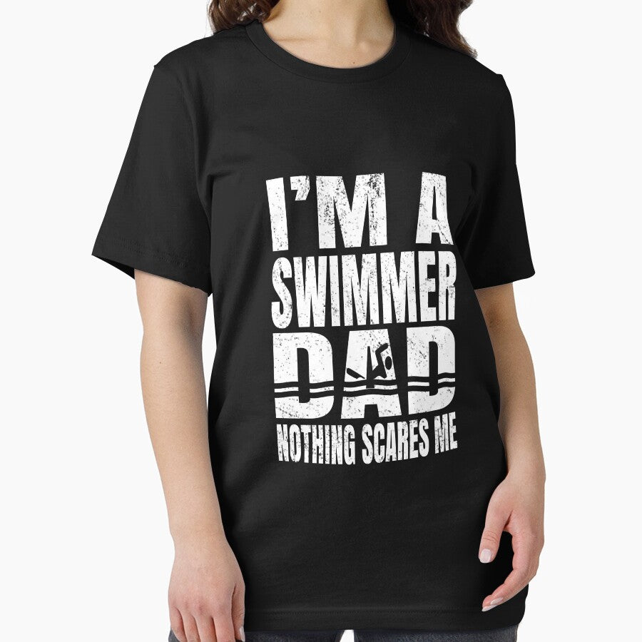 I'm A Swimmer Dad Nothing Scares Me - Vintage Swim Pool design by Grabitees T-Shirts, Hoodie, Sweatshirt (Image 2)