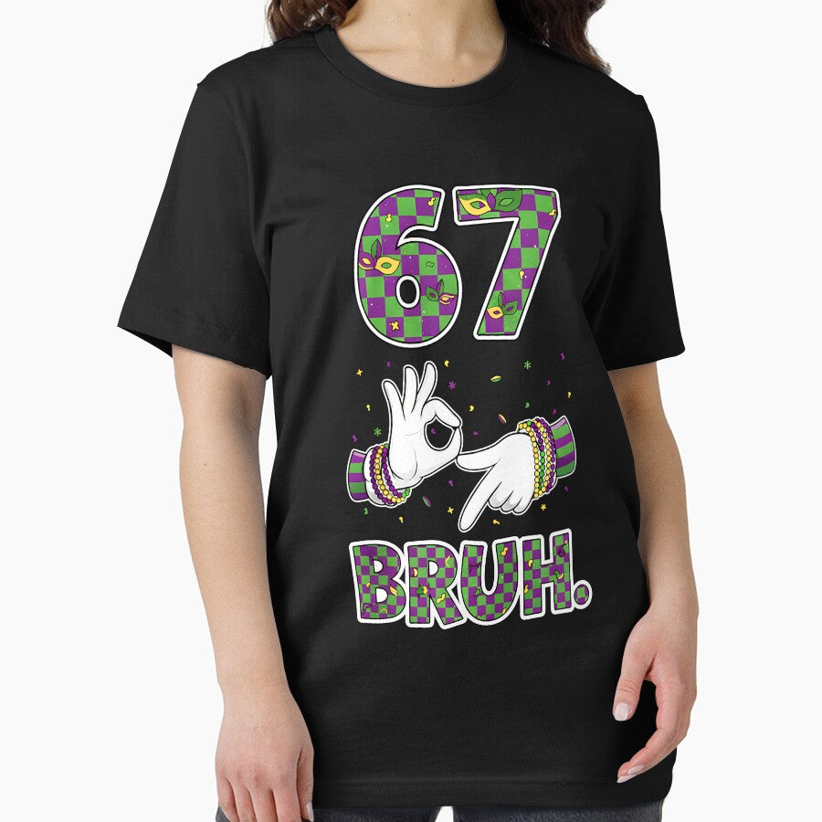 Groovy 67 Bruh Six Seven Jester Hands Sign 67 Mardi Gras Funny 6 7 Meme by jakaun