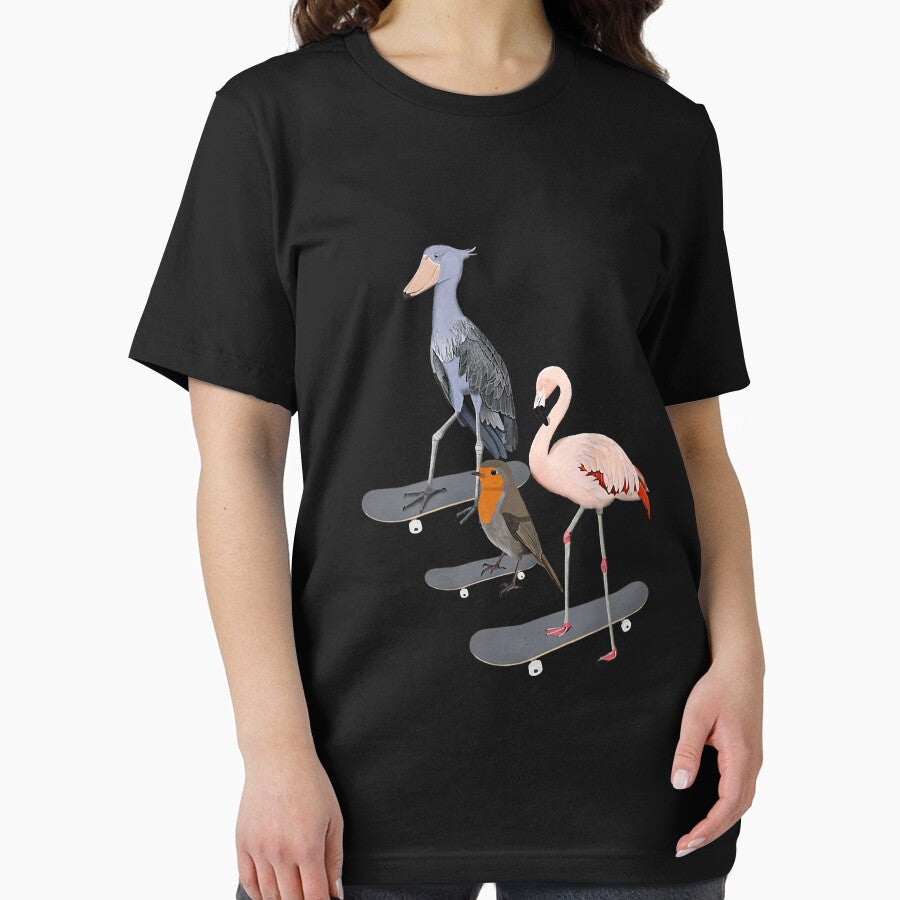 Robin Shoebill Flamingo Bird Skateboard Birdwatcher Animal by luciaaljudith T-Shirts, Hoodie, Sweatshirt (Image 2)