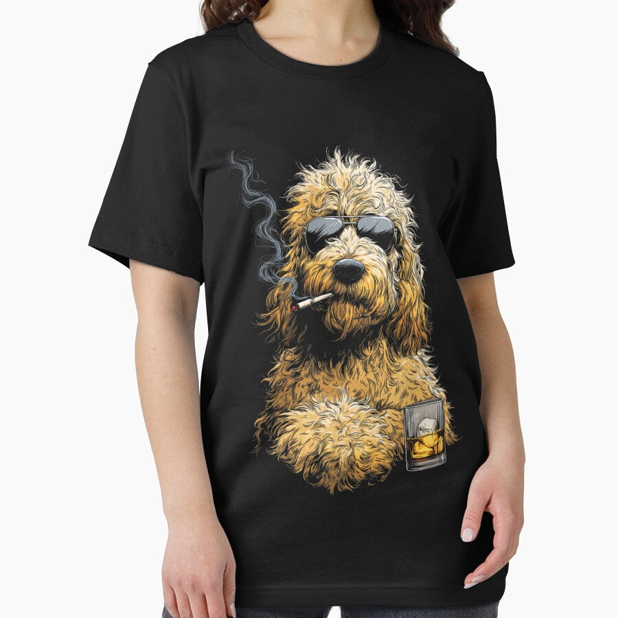 goldendoodle Dog Smoking Cigarette Funny Goldendoodle Meme by FrankIsabel T-Shirts, Hoodie, Sweatshirt (Image 2)