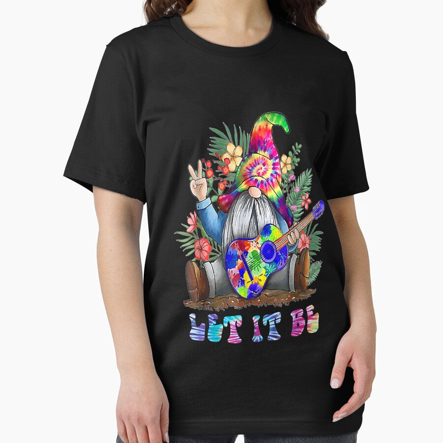 Tie Dye Gnome Peace Playing Guitar Hippie Gnome Colorful by shannange T-Shirts, Hoodie, Sweatshirt (Image 2)