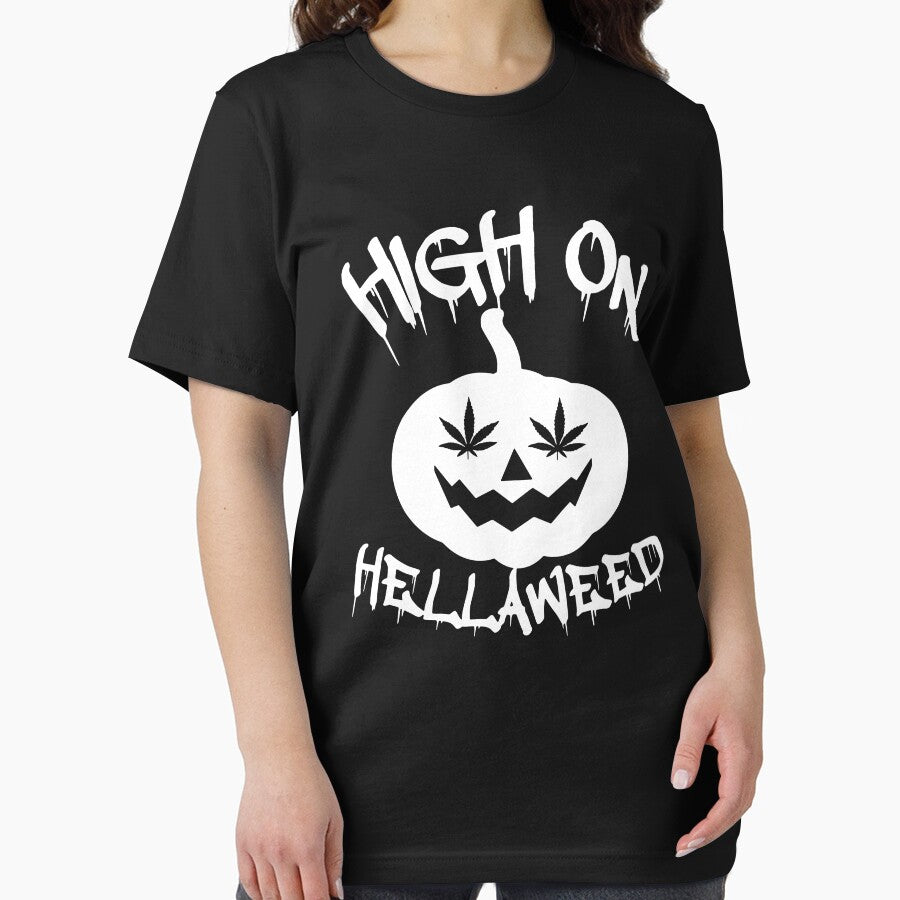 High On Hellaweed Weed Cannabis Fan Funny Halloween by DNW-art T-Shirts, Hoodie, Sweatshirt | BlankRebels.com (Image 2)