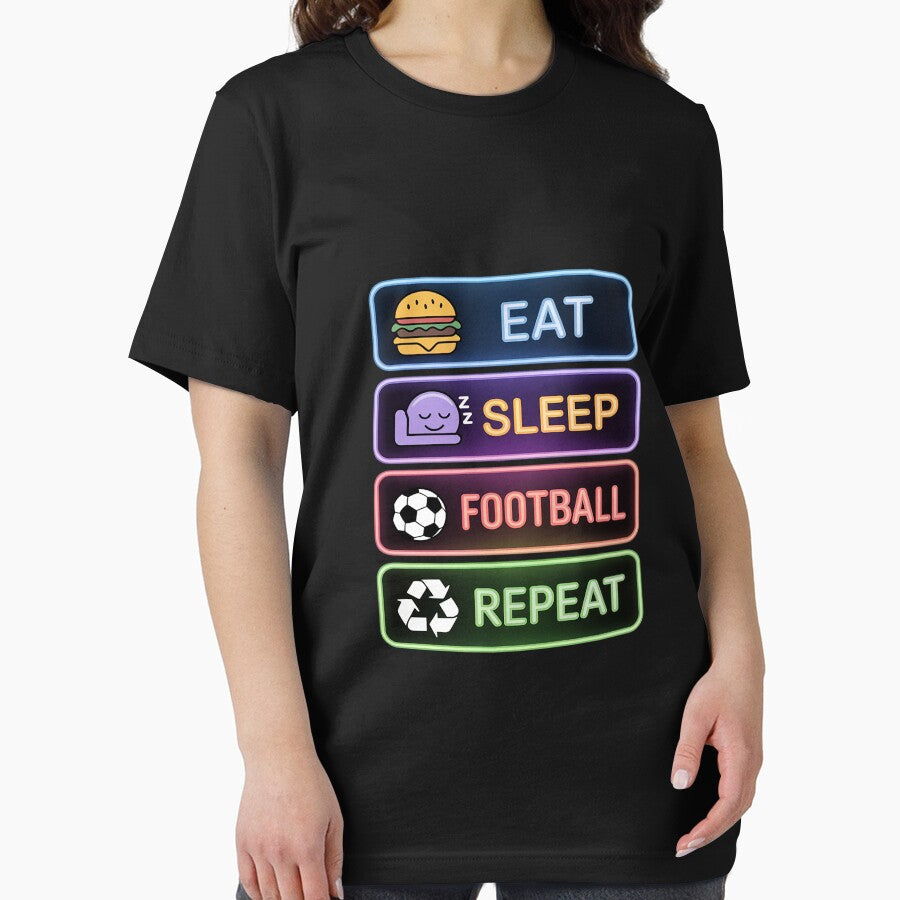 Eat Sleep Football Repeat Funny Soccer Players and Coaches by TAYLOROUSDALE