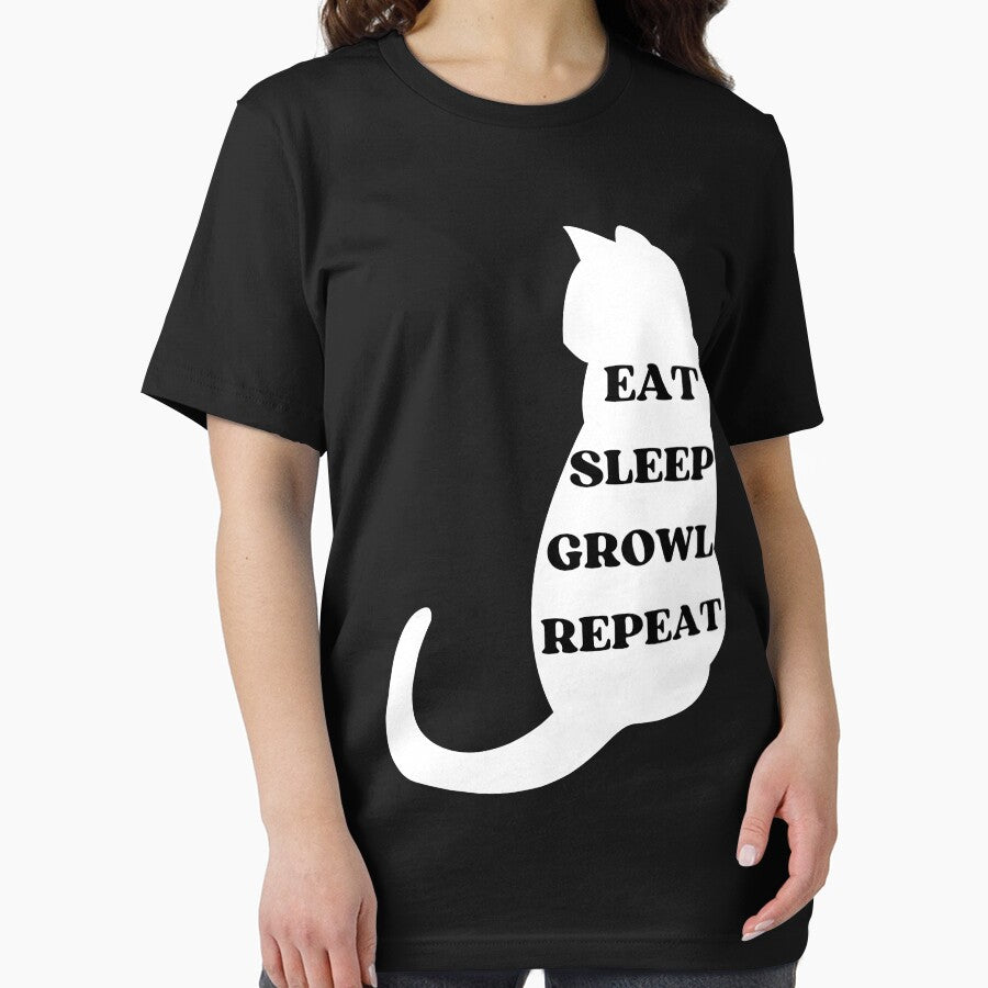 EAT SLEEP GROWL REPEAT - Funny Cat Pictures With Cat Sayings and Captions by FunnyCatsFam T-Shirts, Hoodie,... (Image 2)