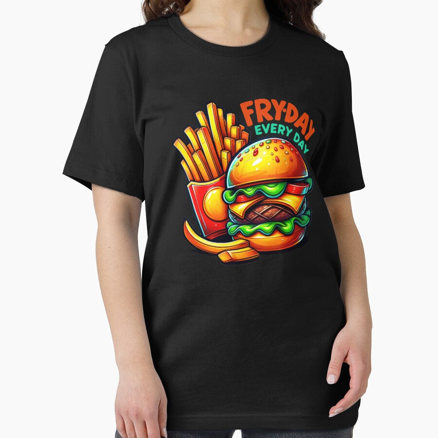 FRY-DAY EVERY DAY - Classic love between Burger and Fries by PrintMastery T-Shirts, Hoodie, Sweatshirt (Image 2)