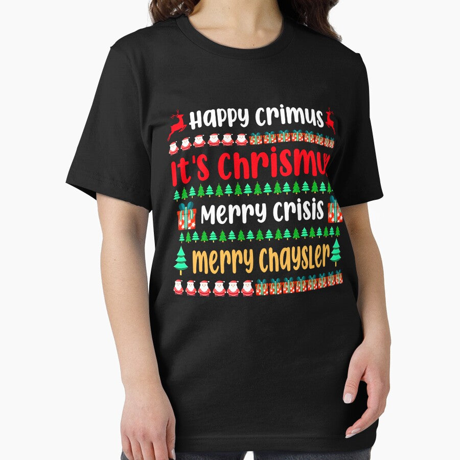 Happy Crimus It's Chrismun Merry Crisis Funny Christmas Meme by jakaun T-Shirts, Hoodie, Sweatshirt (Image 2)