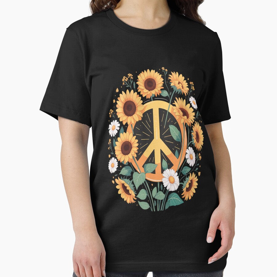 Hippie Peace Sign Flower Sunflower by ProudForFunny T-Shirts, Hoodie, Sweatshirt | BlankRebels.com (Image 2)