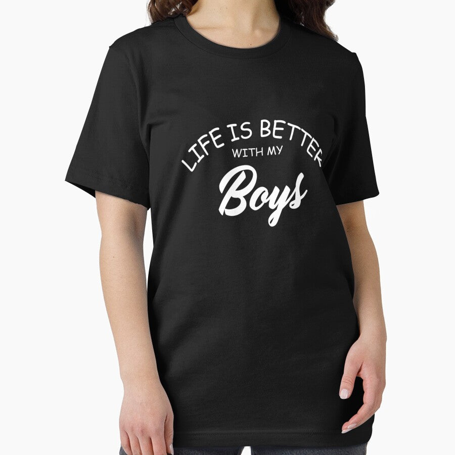 Life is Better With My Boys, Mom Shirt, Mama Graphic Tee, Mom Graphic Tee, Mom Life Tee, Mom of Boys by... (Image 2)
