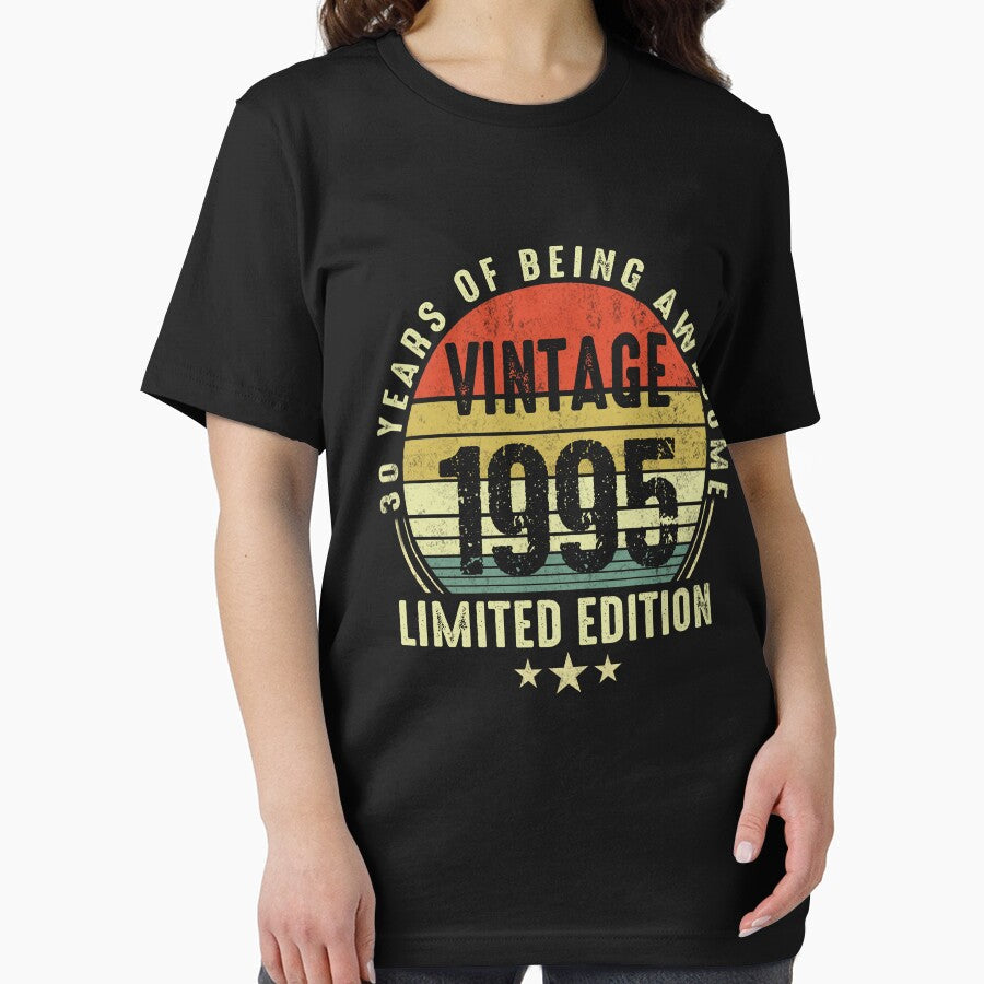 Vintage 1995, 30th Birthday Gift Distressed Design Funny by FernaRoje T-Shirts, Hoodie, Sweatshirt (Image 2)