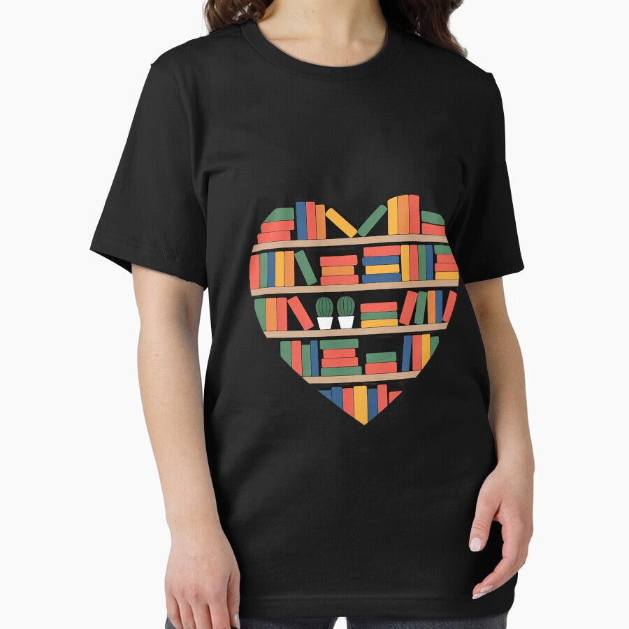 Bookshelf Heart Read Reading Gift Cute Literature by Idarmotar T-Shirts, Hoodie, Sweatshirt | BlankRebels.com (Image 2)
