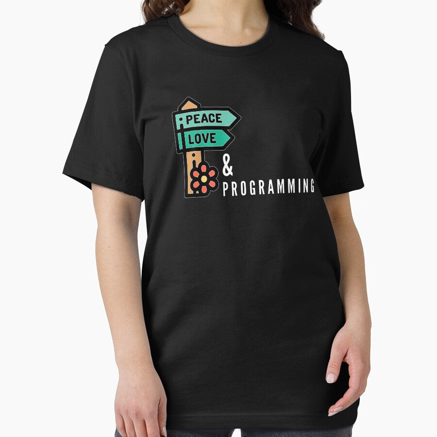 Peace Love & Programming (color white) by Stornu2Ruedas T-Shirts, Hoodie, Sweatshirt | BlankRebels.com (Image 2)