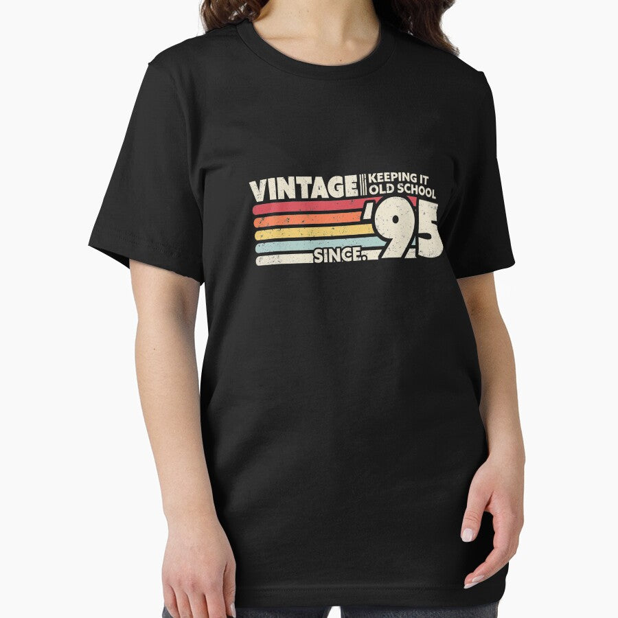1995 Vintage, Keeping It Old School Since '95 Retro Birthday Design by PackAPunch T-Shirts, Hoodie, Sweatshirt (Image 2)
