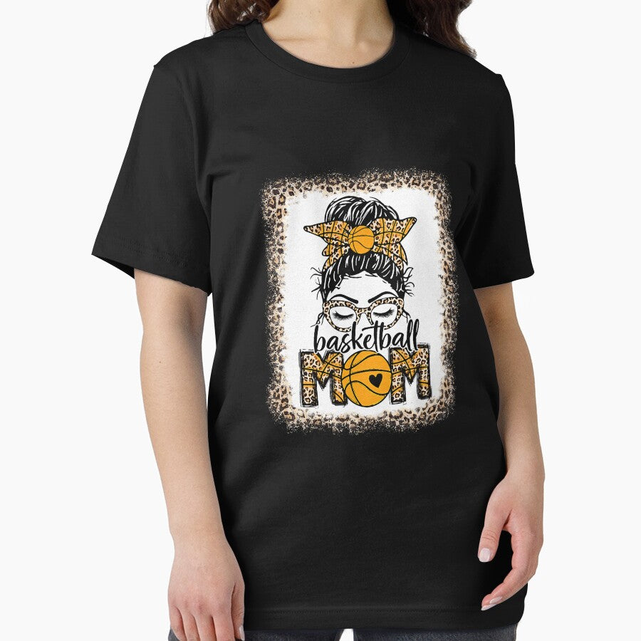 Basketball Mom funny Game Day Messy Bun Leopard by lisaescamilla T-Shirts, Hoodie, Sweatshirt | BlankRebels.com (Image 2)