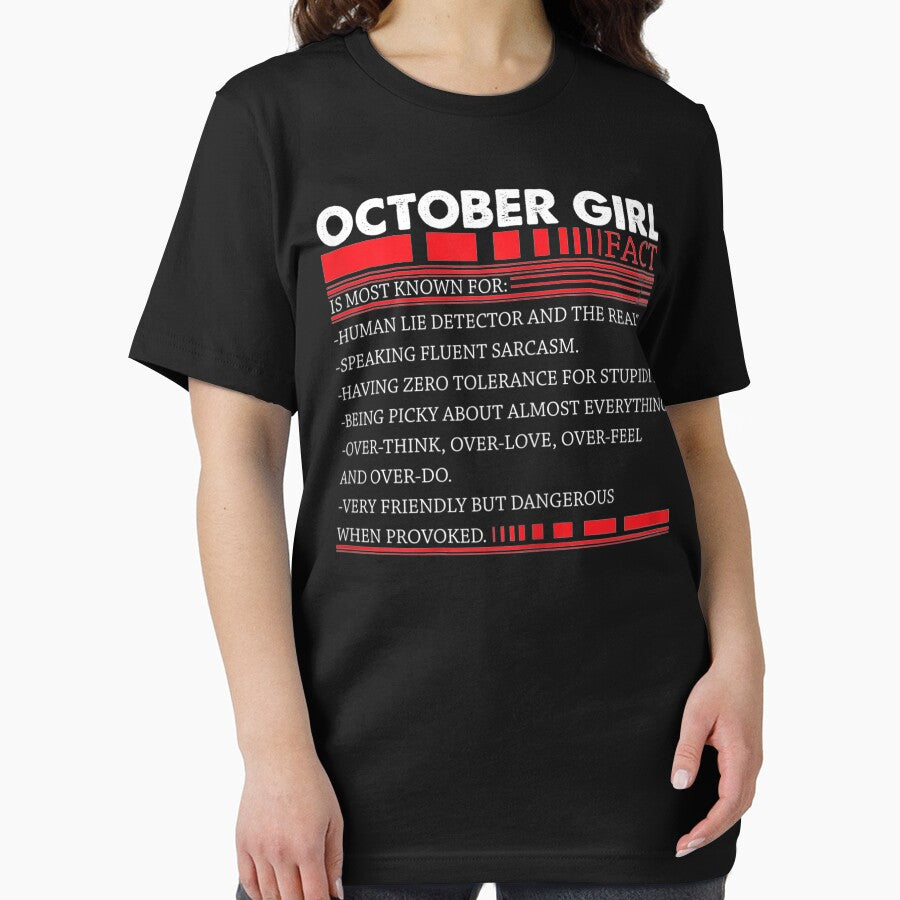 Womens October Girl Fact Speaking Fluent Sarcasm Funny Birthday by HillyArts T-Shirts, Hoodie, Sweatshirt (Image 2)