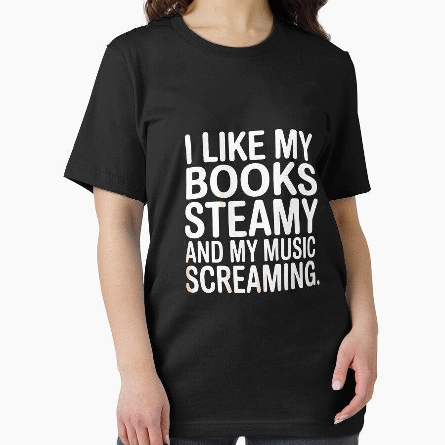 I Like My Books Steamy and My Music Screamy Reading Lovers by procionartss T-Shirts, Hoodie, Sweatshirt (Image 2)