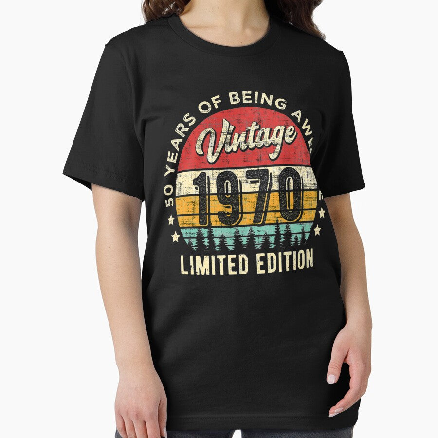 Retro Vintage 1970 50 Years Old Awesome 50Th Long Sleeve by HillyArts T-Shirts, Hoodie, Sweatshirt (Image 2)