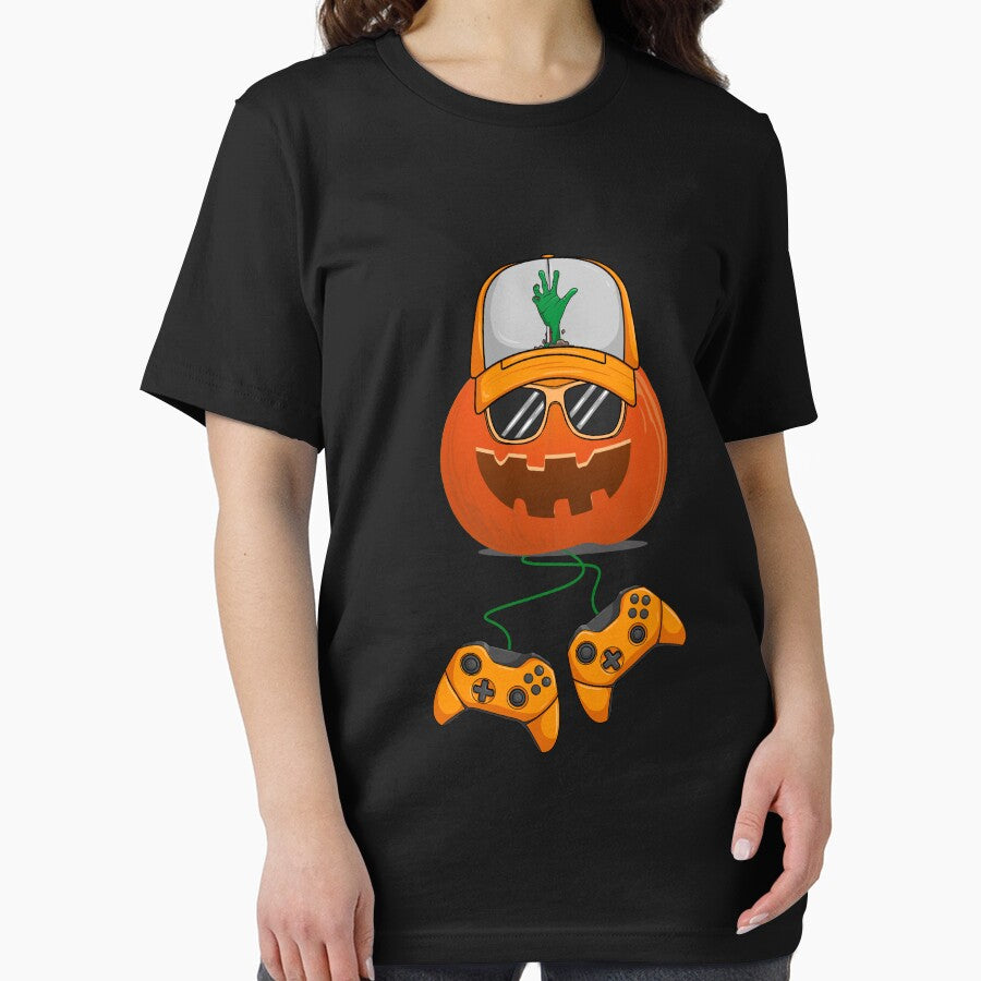 Pumpkin Video Game Player Halloween Pumpkin Gamer Gear by DynamicDesign T-Shirts, Hoodie, Sweatshirt (Image 2)
