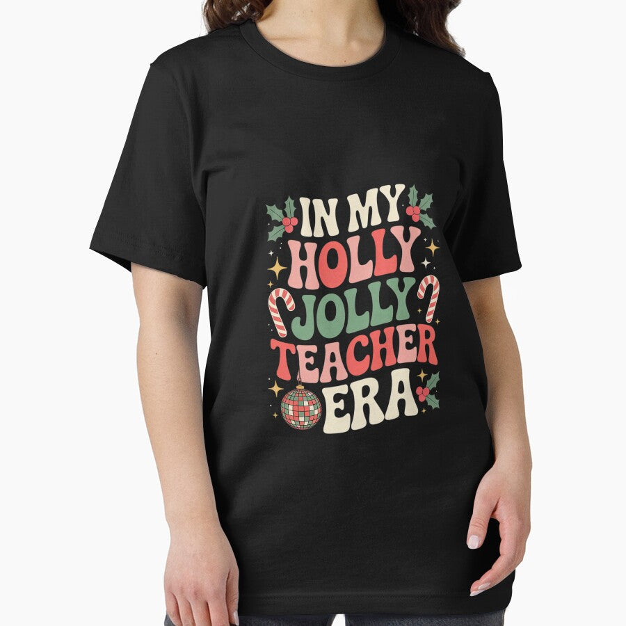 In My Holly Xmas Jolly Teacher Era Teacher Vibes Christmas by MarkLeedsArt T-Shirts, Hoodie, Sweatshirt (Image 2)