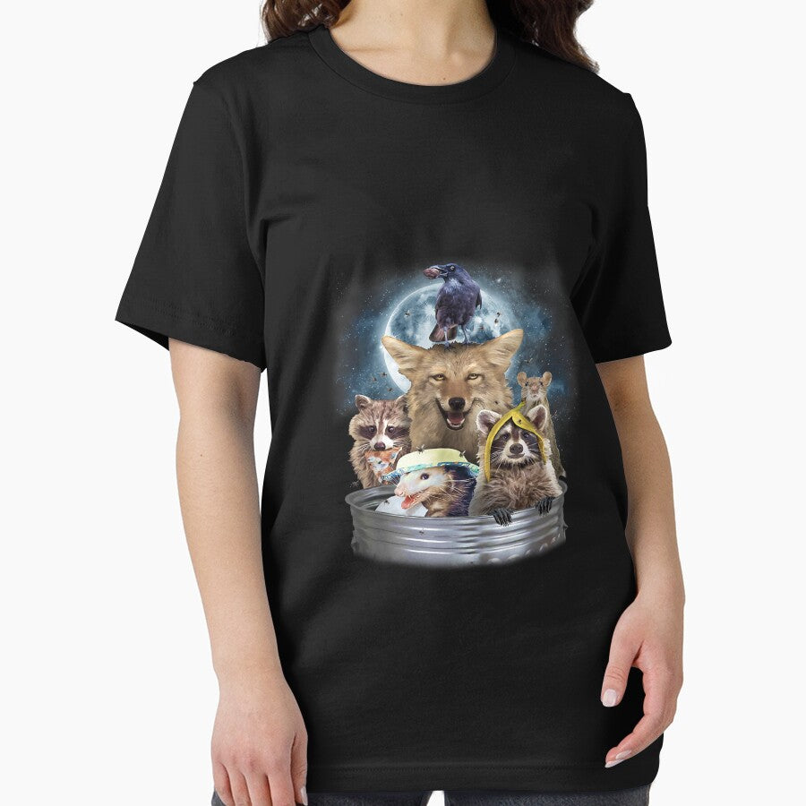 Trash Animals Howling Moon Shirt Funny Team Trash T-Shirts, Hoodie, Sweatshirt
