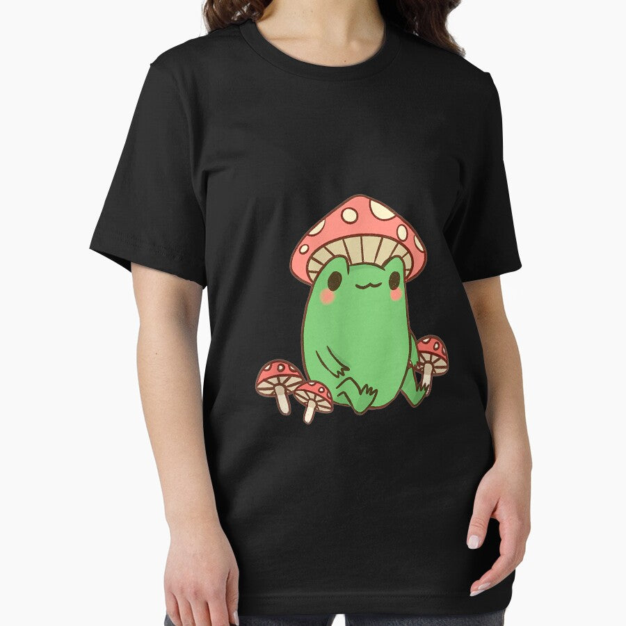 Frog with Mushroom Hat Cute Cottagecore Aesthetic by HamzashiTrre T-Shirts, Hoodie, Sweatshirt | BlankRebels.com (Image 2)