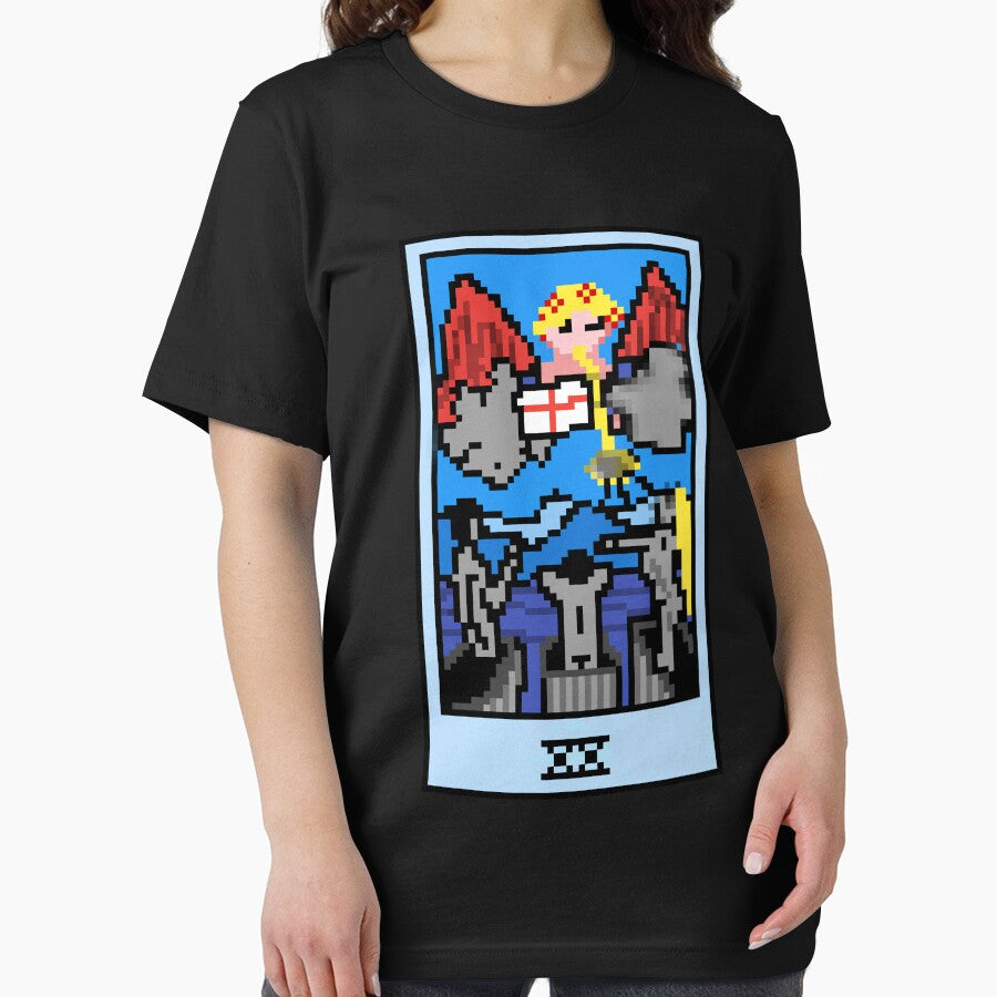 Wait, is this pixel art tarot? Black - Major Arcana 'Judgement' (Design for T-shirt, stickers and other... (Image 2)