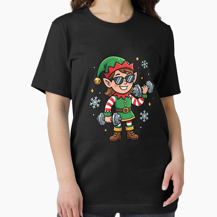 Christmas Elf Weightlifter Gym Women's Funny Workout Gear by DynamicDesign T-Shirts, Hoodie, Sweatshirt (Image 2)