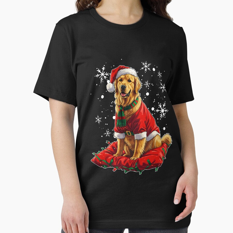 Golden Retriever With Santa Hat Holiday Christmas by DanielD3D T-Shirts, Hoodie, Sweatshirt | BlankRebels.com (Image 2)