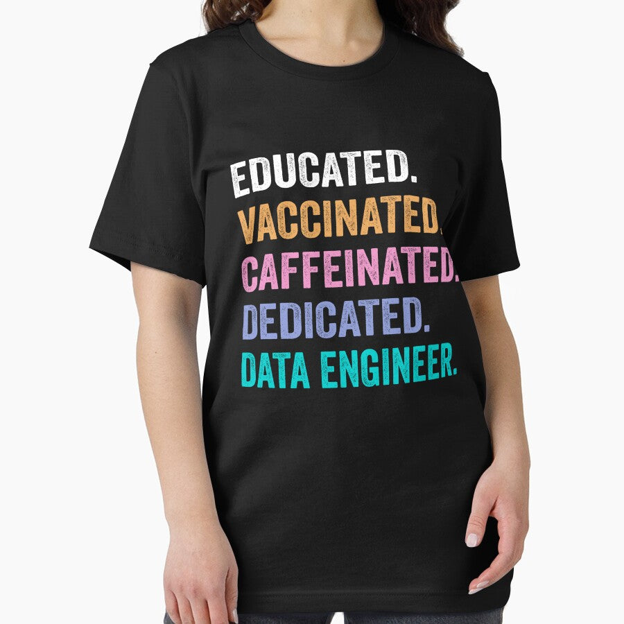 Educated Vaccinated Caffeinated Dedicated Data engineer shirt, Funny Data engineer Christmas Gift by xlnv... (Image 2)